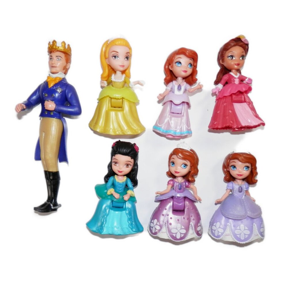 3" Disney Junior Sophia The First Princess Friends Figure Set King 6 Princesses